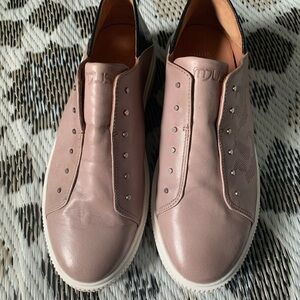 Lily Supreme Pink Slip-On Sneakers with Stud Accents